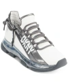 Dkny Women's Tokyo Lace-up Zip Sneakers In White,gunmetal