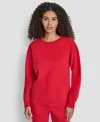 Dkny Women's Tonal Logo Patch Crewneck Sweatshirt In Red