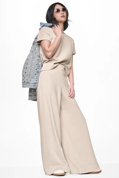 Dkny Women's Towelling Terry High-rise Wide Leg Pants In Gray