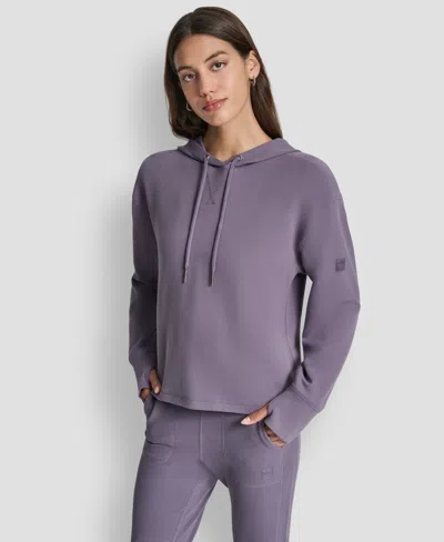 Dkny Women's Transcend Thermal Pull-on Hoodie In Purple