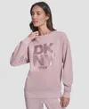 Dkny Women's Transfer Logo Crew Neck Sweatshirt In Pink
