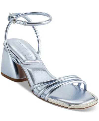 Dkny Women's Trixie Ankle-strap Block-heel Sandals In Celeste Blue