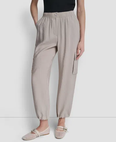Dkny Women's Tumbled Twill Cargo Pants In Gray