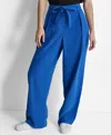 Dkny Tie Front Twill Pants In Lapis Blu