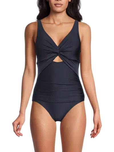 Dkny Women's Twist Cutout One Piece Swimsuit