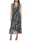 Shop Dkny Women's Twist-front Chiffon Midi Dress