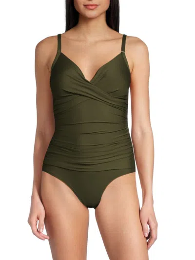 Dkny Women's Twist-front One-piece Swimsuit
