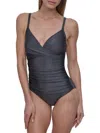 Dkny Women's Twist-front One-piece Swimsuit In Black