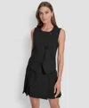 Dkny Women's Two-button Asymmetric Vest In Black