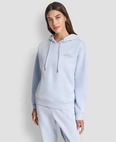 Dkny Women's Varsity Embroidered Logo Pull-on Hoodie In Blue