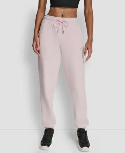 Dkny Women's Varsity Embroidered Logo Relaxed Pockets Pull-on Joggers In Pink