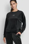 Dkny Rhinestone Logo Sweatshirt In Black