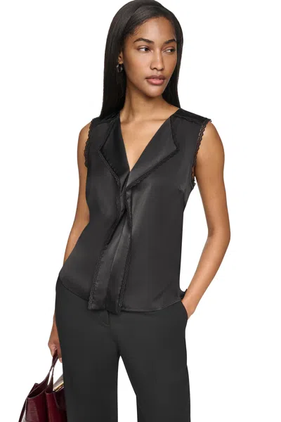 Dkny Women's V-neck Blouse In Black