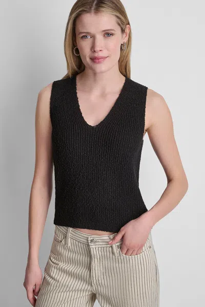 Dkny Women's V-neck Sweater Tank In Black