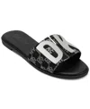 Dkny Women's Waltz Flat Sandal In Black,nickel