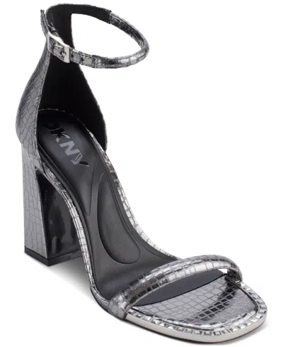 Dkny Women's Waylin Ankle Strap Dress Sandals In Nickel