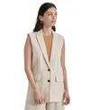 Dkny Women's Weathered-twill Sleeveless Vest In Parchment