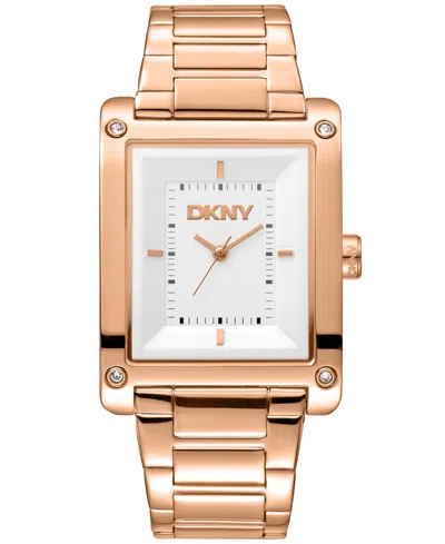 Dkny Women's Westside Maxi Rose-gold Stainless Steel Bracelet Watch, 41mm