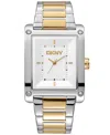 Dkny Women's Westside Maxi White Dial Gold Two-tone Stainless Steel Bracelet Watch 31x41mm