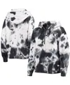 Dkny Women's White And Black Las Vegas Raiders Dakota Oversized Tie-dye Half-zip Hoodie In White,black