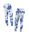 Dkny Women's White And Royal Philadelphia 76ers Melody Tie-dye Jogger Pants In White,royal