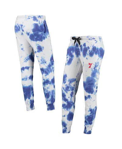 Dkny Women's White And Royal Philadelphia 76ers Melody Tie-dye Jogger Pants In White,royal