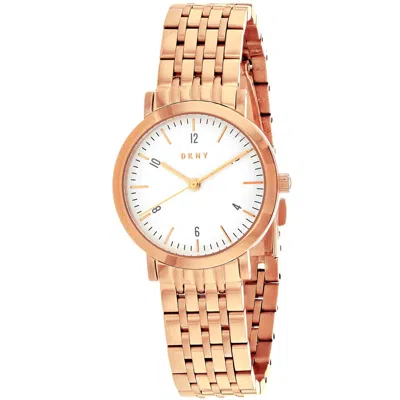 Dkny Women's White Dial Watch In Gold