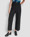 Dkny Women's Wide-leg Cropped Ponte Pants In Black
