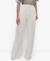 Dkny Mesh Inset Wide Leg Pants In Ivory