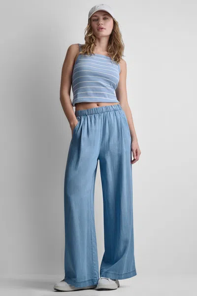 Dkny Women's Wide Leg Tencel Pants In Blue