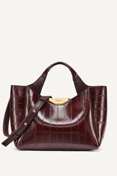 Dkny Women's Willa Mini Ribbed Satchel In Sangria
