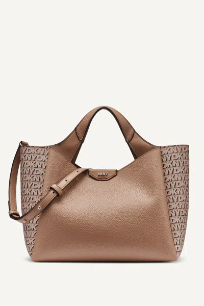Dkny Women's Willa New York Logo Satchel In Brown