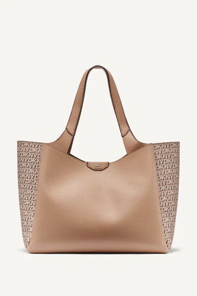 Dkny Women's Willa New York Logo Tote In Brown