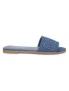 Dkny Women's Willow Logo Denim Flat Sandals