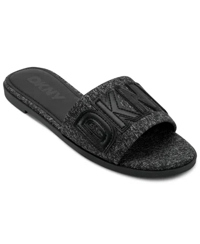 Dkny Women's Willow Slide Slip-on Flats Sandals In Black