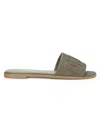 Dkny Women's Wilow Logo Flat Sandals In Green