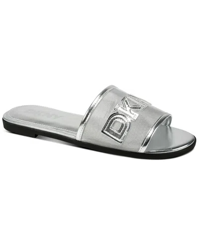 Dkny Women's Wren Slide Flat Sandals In Silver
