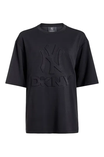 Dkny Women's X Yankees Short-sleeve Embossed T-shirt In Blue