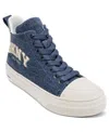 Dkny Women's Yaser Lace Up Mid Sneaker In Blue
