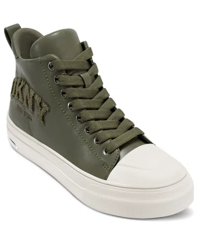 DKNY WOMEN'S YASER LACE UP MID SNEAKER