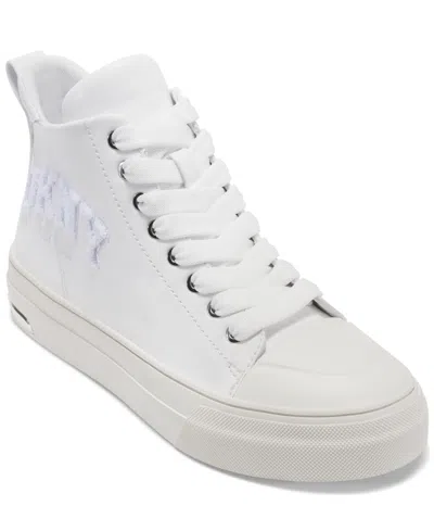 DKNY WOMEN'S YASER LACE UP MID SNEAKER