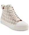Dkny Women's Yaser Lace-up Mid Top Sneakers In Bone