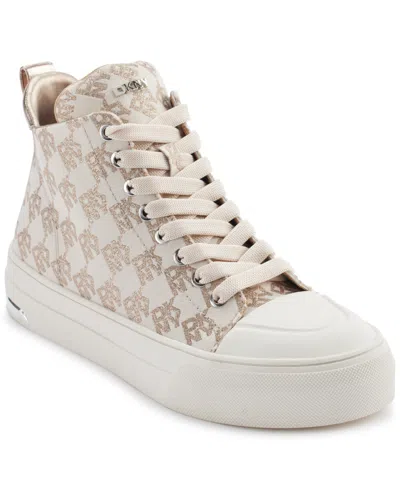 Dkny Women's Yaser Lace-up Mid Top Sneakers In Bone