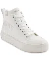 Dkny Women's Yaser Lace-up Mid Top Sneakers In Bright White