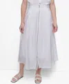 Shop Dkny Women's Zip-front Tech Midi Skirt In White