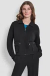 Dkny Women's Zip Up Sweater Jacket In Black