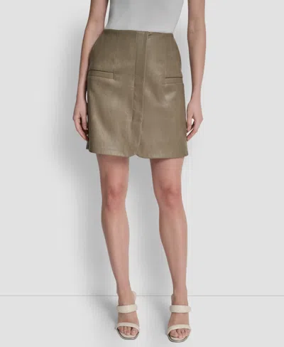 Dkny Women's Zipper Back Mini Skirt In Brown