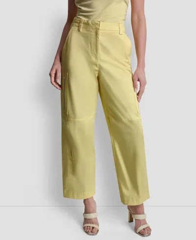 Dkny Women's Zippered Cargo Pants In Yellow