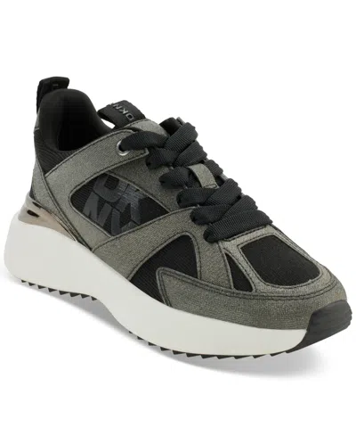 Dkny Women's Zofi Lace-up Sneakers In Black Graphite