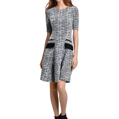 Dkny Womens A Line Short Sleeves Mini Dress In Gray